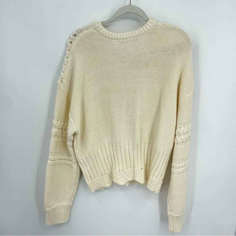 Hazel cream knit sweater Sz‎ L cable open knit